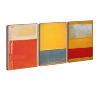 Htt-Kup-Rpp 3 pièces Mark Rothko colorées Impression Sur Toile Et Affiche Sur La Décoration Intérieure De L'image Peinture Sur Toile Pour Le Salon Chambre Prêt à Accrocher(40x60cm) 16x24inch,Encadrée