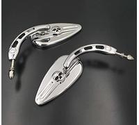 HTT Rétroviseurs latéraux chromés pour moto HD 1982 et ultérieurs (sauf VRSCF, FLHTKSE, FLHRSE6, FLHR et FLHRC et XL1200X montés sous le guidon)