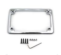 HTT Support de plaque d'immatriculation pour moto Chromé 17,8 x 10,2 cm pour universel Honda/Suzuki/Yamaha/Kawasaki/Harley