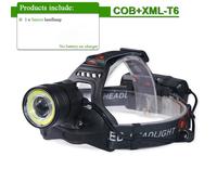 Htt434a1 - Double Source De Lumière Zoom Phare Led Xm-L T6 Lampe Frontale Torchis 2x18650 Usb Rechargeable Phare Lampe De Poche Étanche Phare