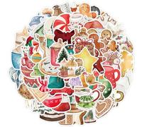 HTTDSLF 100 Feuilles Autocollants Noël, Autocollants et Gommettes de Noël, Stickers pour Activités Manuelles, Scrapbooking, Cartes, Albums Photos, Decoration Emballage Cadeau, Cadeaux d’Anniversaire