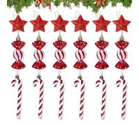 HTTDSLF 18 Pcs Décoration de Noël, Décorations De Bonbons De Noël, Pendentifs de Sapin de Noëls, Ornements de Bonbons Rouges Et Blancs, Ornements de Sucette, pour Noëls Fournitures