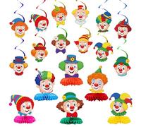 HTTDSLF 18 Pièces Décoration de Carnaval de Clown, Décorations de Table Clown pour Carnaval, pour Fêtes d'anniversaire d'enfants, Carnavals et Fêtes sur Le Thème du Cirque