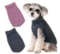HTTDSLF 2 PCS Pull Chien, Manteau Chaud de Gilet de Chien, Pull en Tricot à col Roulé pour Animal, Pull-Overs pour Chiens, pour Les Petits Chiens Moyens Grands