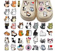 HTTDSLF 35 Pièces Pins pour Crocs, Chat Dessin Animé Pins Chaussures Clips Décoration, Bijoux de Chaussures, Charmes de Chaussure de PVC, Breloque Sabots Sandales pour Enfants Adultes DIY