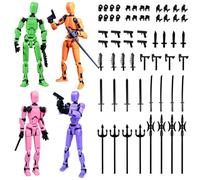 HTTDSLF 4 PCS T13 Action Figurine, T13 Figurine articulée Set (Assemblage terminé), 3D Imprimé Multi-Articulées, Décorants de Bureau pour Les Amateurs de Jeu Toys (Orange, Rose, Violet, Vert)