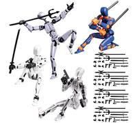 HTTDSLF 4 pcs T13 Figurine Articulée Set (Assemblage terminé), Imprime Multi-Articulées Imprimé en 3D, 3D Imprimé Figurines d'action Titan 13, Décorants de Bureau pour Les Amateurs de Jeu Toys