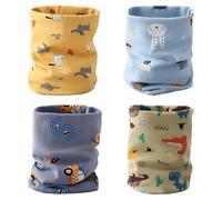 HTTDSLF 4 Pcs Tour de Cou Enfant Écharpe avec de Jolis Motifs, Écharpe pour Enfants Cache-cou Enfant, Tour de cou Bébé en Coton, Confortable Foulards Garçons & Filles 1-12 Ans pour l'Automne & l'Hiver