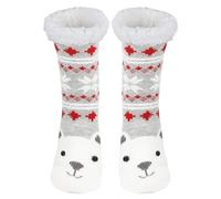 HTTDSLF Chaussettes Chaussons Femme Hiver Chaud Antidérapantes Thermique Pantoufles Thermiques Chaussettes, Polaire Épaisses Pantoufles, Motif Animal Cadeau pour Noël 1 Paire Taille 35-42