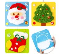 HTTDSLF Noël Kit de Couture Enfant, Kits de Couture en Feutre de Noël pour Enfants, DIY Point de Croix Broderie Kit, Cadeau Créatif