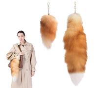 HTTDSLF Queue de Renard, 3 Pcs Queue Therian Tail, Porte-Clés de Voiture Pendentif Doux Moelleux Décoration, Fox Tail 15.75 pouces Animal, Boucle Décorative Therian