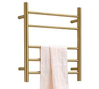 HTTGDGDH Chauffe-Serviettes Électrique Mural Noir avec 8 Barres Rondes, Étendoir en Acier Inoxydable 304 pour Salle De Bain, À Brancher