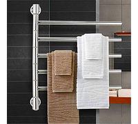 HTTGDGDH Chauffe-Serviettes Mural pour Salle De Bain, Porte-Serviettes Pivotant À 5 Bras, Gain De Place, en Acier Inoxydable 304, 50 W, 640 X 555 X 99 Mm, Câblage Enfichable(Câbla(Câblage)