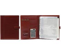 HTTGDGDH Classeur À Pochettes A4, Porte-Documents en Cuir, Pochette pour CV, Pochettes pour Entretien D'Embauche, Idéal pour Le Travail De Bureau.,Brown-260X233Mm