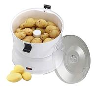 HTTGDGDH Éplucheur de pommes de terre électrique avec récipient, trancheuse de légumes et éplucheur pour une préparation sans effort des pommes de terre, outil de cuisine rapide et pratique,