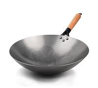 HTTGDGDH Grande Marmite À Soupe, Wok Fait Main, Ustensiles De Cuisine sans Fumée, Marmite en Fer Non Revêtu, Poêle À Frire, Wok Chinois en Fonte Antiadhésive, Marmite De Cuisine