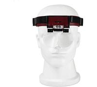 HTTGDGDH Loupe Frontale avec 2 LED, Tour De Tête Ajustable, Lunettes De Lecture Mains Libres À Fixer sur La Tête, Loupe De Bijoutier/Horloger, 4 Lentilles Interchangeables.