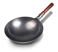 HTTGDGDH Poêle en Fonte Non Revêtue, Ustensile De Cuisine, Wok Martelé Fait Main, Ustensile De Cuisine À Gaz(D-32Cm)