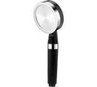 HTTGDGDH Pommeau De Douche À Main, 9,3 Cm, Grand Panneau Noir, Filtre Réglable, Économie d'eau, Haute Pression, avec Interrupteur D'Arrêt, Soin De La Peau