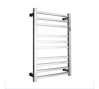 HTTGDGDH Porte-Serviettes Chauffant, Chauffe-Serviettes 10 Barres Carré Électrique Porte-Serviettes Chauffant Mural Porte-Serviettes De Bain en Acier Inoxydable 304 Poli Miroir Br