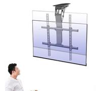 HTTGDGDH Support Mural Motorisé pour Téléviseur Au Plafond, Inclinable De 0 À 85°, Système De Levage Escamotable Dissimulé, Bras De Levage Électrique Télescopique avec Levage Auto,