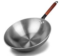 HTTGDGDH Wok en Fer Fait Main, Ustensiles De Cuisine Traditionnels, Marmite en Fer, Wok sans Revêtement, Ustensiles De Cuisine À Gaz(D-30Cm)