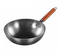 HTTGDGDH Wok en Fer Traditionnel Fait À La Main, Poêle Antiadhésive, Ustensiles De Cuisine pour Cuisinières À Induction Et À Gaz