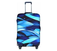 Httup Abstrait Bleu Imprimé Pratique Élastique Lavable Voyage Bagage Housse avec Fermeture Éclair Cachée pour Valises, blanc, Small