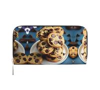HTTUP Cookies Food Chocolate Chips Biscuits Print Casual Clutch Purse Purse Hand Wallet for Women Capacity Wallet Stylish Travel Friendly Black, One Size, Art, Black, One Size, Art, Noir , Taille