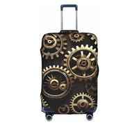 HTTUP Cool Steampunk Engrenages Imprimé Pratique Élastique Lavable Voyage Housse de Bagage avec Fermeture Éclair Cachée pour Valises, blanc, X-Large