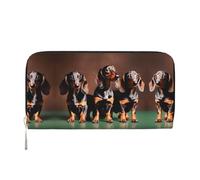 HTTUP Dachshund Weiner Sac à main décontracté avec imprimé chien pour femme Portefeuille élégant pour voyage, noir, taille unique, art, noir, taille unique, art, Noir , Taille unique, Art