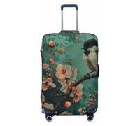 HTTUP Housse universelle pour bagage de voyage avec imprimé fleurs et oiseaux, Noir , M