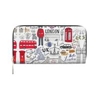HTTUP I Love London Portefeuille à main décontracté pour femme avec imprimé élégant et facile à transporter, noir, taille unique, art, noir, taille unique, art, Noir , Taille unique, Art
