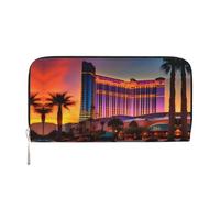 HTTUP Las Vegas Sunset 1 Print Portefeuille décontracté pour femme Capacité Portefeuille élégant Voyage Noir, Taille unique, Art, Noir, Taille unique, Art Noir, Taille unique, Art, Noir , Taille