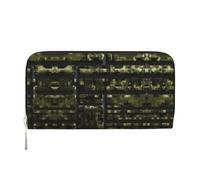 HTTUP Portefeuille à main décontracté imprimé camouflage numérique militaire pour femme, portefeuille élégant, idéal pour les voyages, noir, taille unique, art, noir, taille unique, art, Noir , Taille