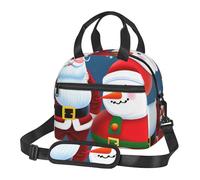 HTTUP Sac à déjeuner isotherme de grande capacité avec motif Père Noël et bonhomme de neige, routine quotidienne, travail, voyage, pique-nique