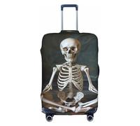 Httup Skeletons Yoga Imprimé Pratique Élastique Lavable Voyage Housse de Bagage avec Fermeture Éclair Cachée pour Valise, blanc, X-Large