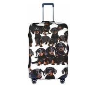 Httup Teckel Weiner Pet Dog Print Housse de voyage élastique lavable pratique avec fermeture éclair dissimulée pour valises, blanc, X-Large