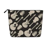 HTTUP Trousse de maquillage à fermeture éclair pour femme Motif guitare, noir, One Size