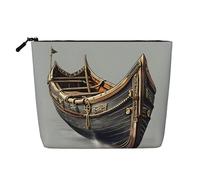 HTTUP Trousse de maquillage à fermeture éclair pour femme Motif vieux bateaux vikings, noir, One Size
