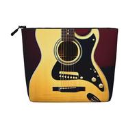 HTTUP Trousse de maquillage simple couche avec fermeture éclair pour femme Motif guitare, noir, One Size