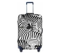 HTTUP Zèbre Imprimé Pratique Élastique Lavable Voyage Housse de Bagage Housse avec Fermeture Éclair Cachée pour Valise, blanc, Small