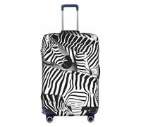 Httup Zèbre Imprimé Pratique Élastique Lavable Voyage Housse de Bagage Housse avec Fermeture Éclair Cachée pour Valise, blanc, Small