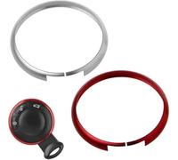 HTTYHT Lot de 2 Anneaux de clés pour télécommande de Voiture Porte clés en métal pour Mini R55 R56 R57 R58 R59 R60 (Argent+Rouge)