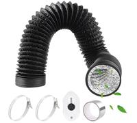 HTTYHT Tuyau D'evacuation Flexible en Aluminium PVC Ø 80mm 2m Noir avec Ruban Aluminium 50mm x 5m et 2 Colliers de Serrage Tuyau Ventilation pour Climatisation Sèche-linge Hotte Aspirante