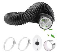 HTTYHT Tuyau D'evacuation Flexible en Aluminium PVC Ø 80mm 4,5m Noir avec Ruban Aluminium 50mm x 5m et 2 Colliers de Serrage Tuyau Ventilation pour Climatisation Sèche-linge Hotte Aspirante