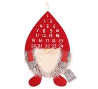 HTU Calendrier de Noël de 24 jours avec pochettes, décoration de Noël, calendrier de l'Avent en feutre, souvenir de vacances précieux, calendrier de Noël à suspendre, taille pour enfants (rouge)