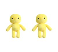 HTU Coussin en Peluche Wobbly Life - Personnage de Jeu, Homme Jaune et Pieuvre, Figurine Douce à Empiler pour Enfants, Décoration Chambre pour Garçons et Filles-Yellow Man-2PCS