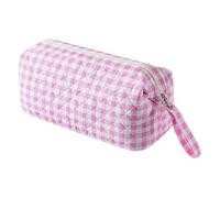 HTU Étui de voyage matelassé avec poignée et fermeture éclair - Joli sac de transport floral - Sacs de rangement de grande capacité pour sèche-cheveux Airwrap Shark Flexstyle (Plaid rose) (Style 6)