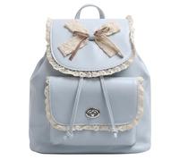 HTU Filles Bowknot Mignon PU Cuir Mini Sac à Dos Sac à Main Coquette Sac à Dos Casual Esthétique Sac à Dos pour Femmes Fille Cadeaux Trucs Tendance pour Enfants (Bleu)